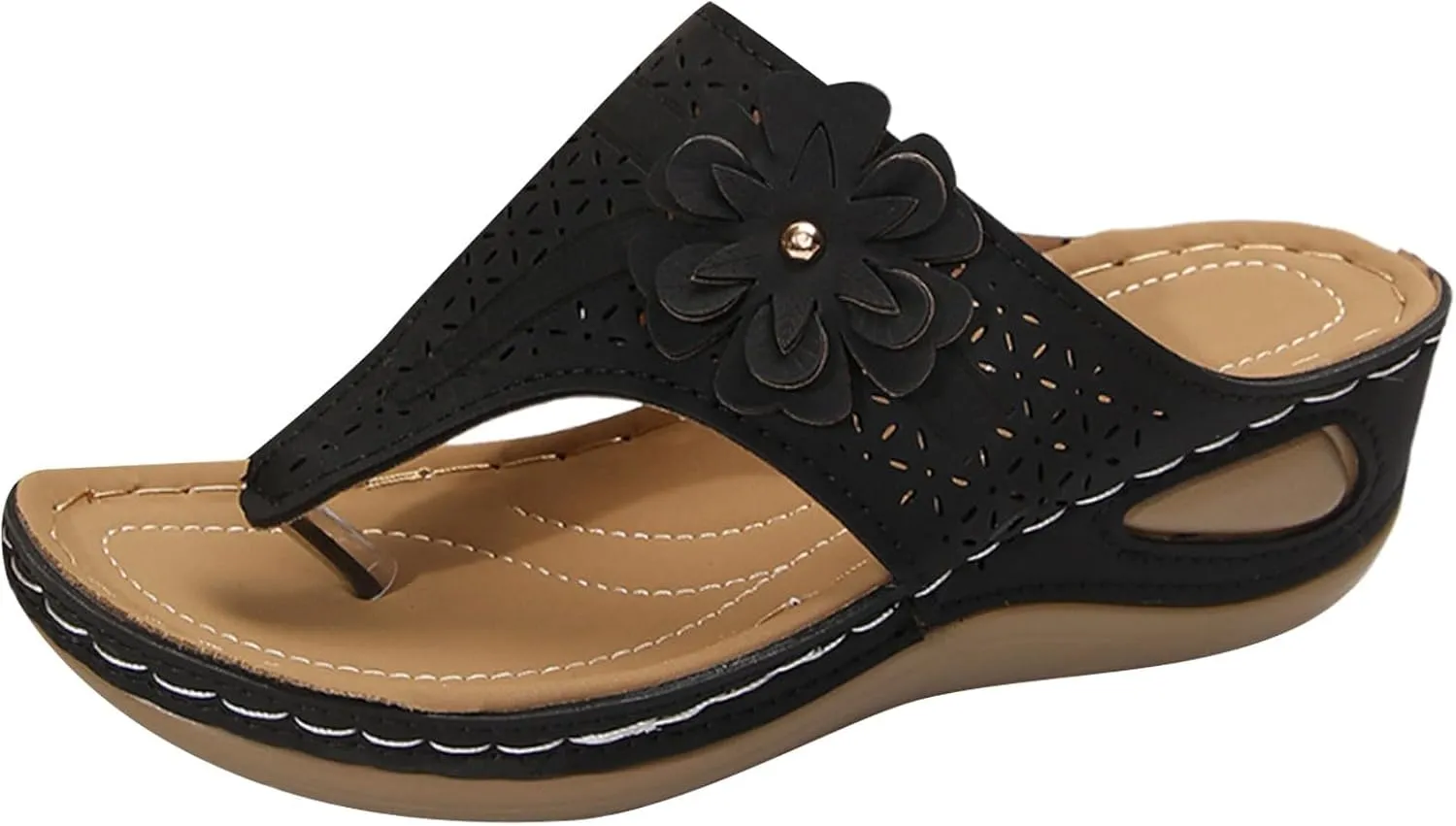 Orthopedic Wedge Sandals for Women Summer Dressy 2025 New Women's Arch Support Flip Flops Comfortable Orthotic Thong Sandal Ladies Slip on Slides for Walking Beach Vacation