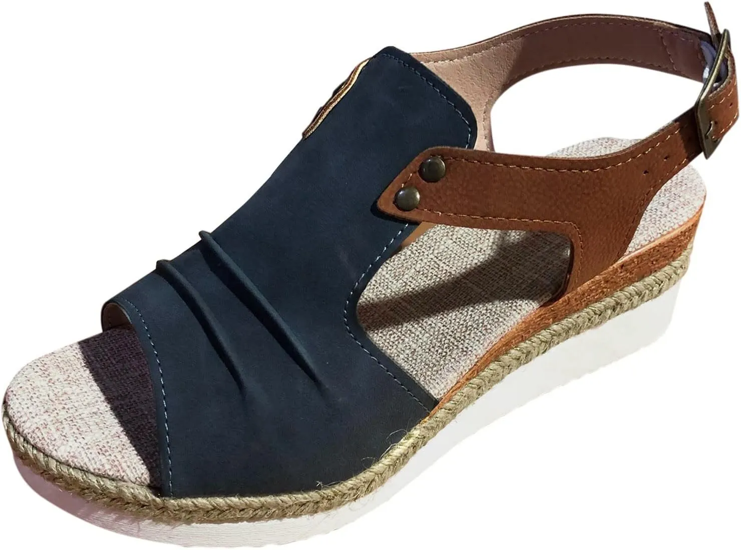 Orthopedic Wedge Sandals for Women Summer Dressy 2025 Womens Wedge Sandal Mid Heel Espadrilles Wedges Platform Sandals Casual Comfortable Orthotic Strappy Walking Sandals Shoes