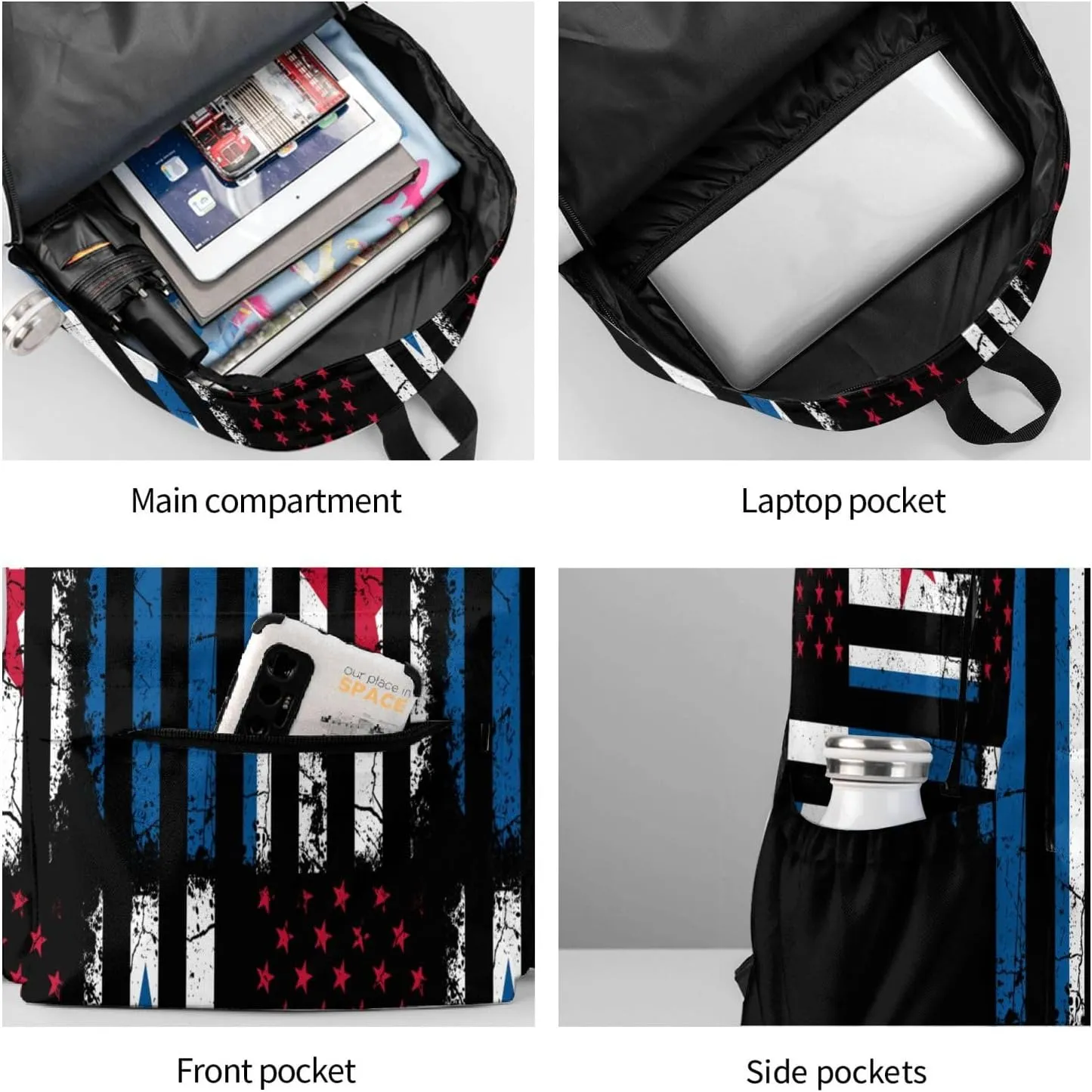 Panamanian American Flag Panama America Roots Laptop Backpack Work Travel Backpacks Business Rucksack Casual Outdoor Daypack with Adjustable Strap Bags for Sports Office Gym Hiking