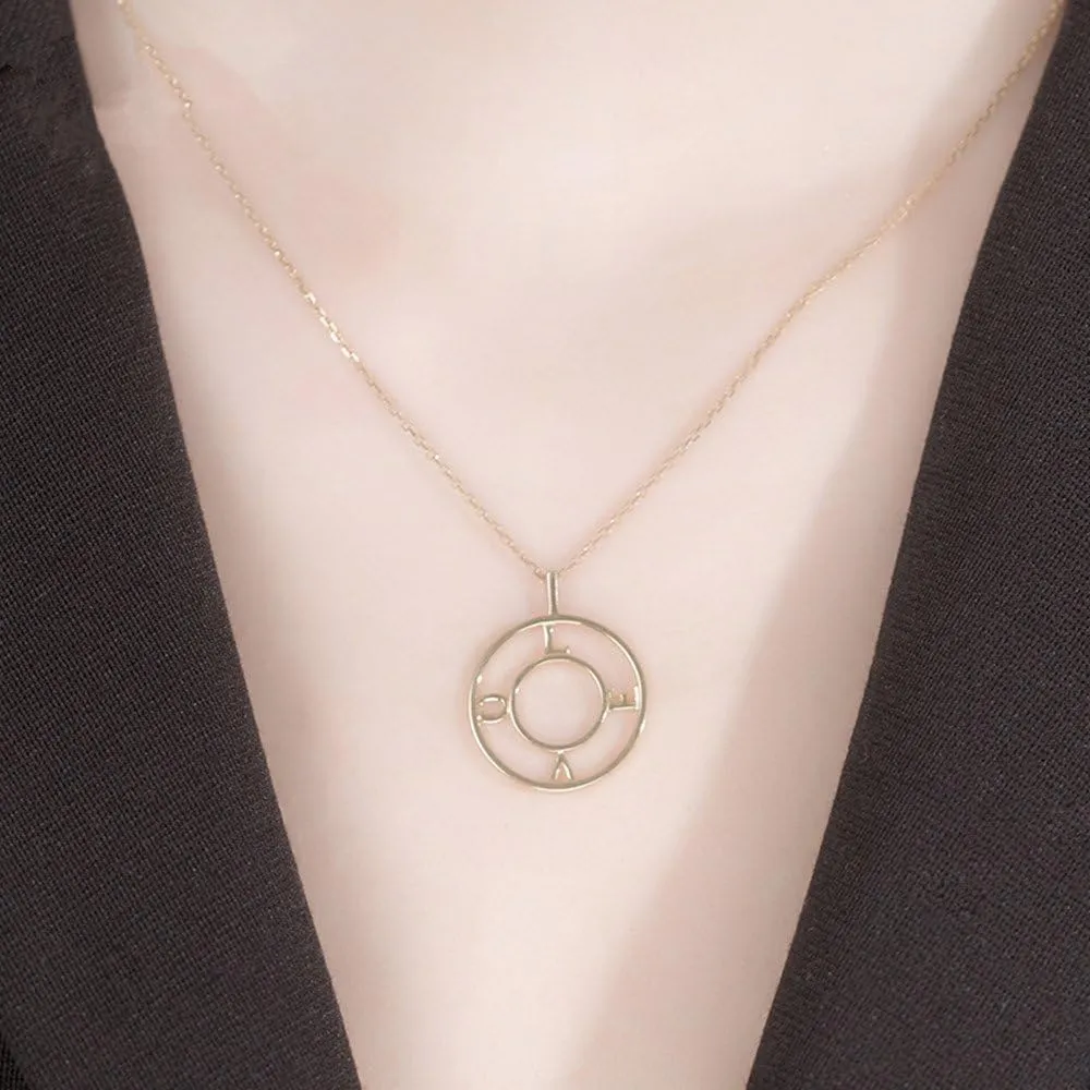 Personalized Roman Numeral Necklace in Sterling Silver Custom with Any Date Name Circle Pendant Jewelry for Women Teen Girls