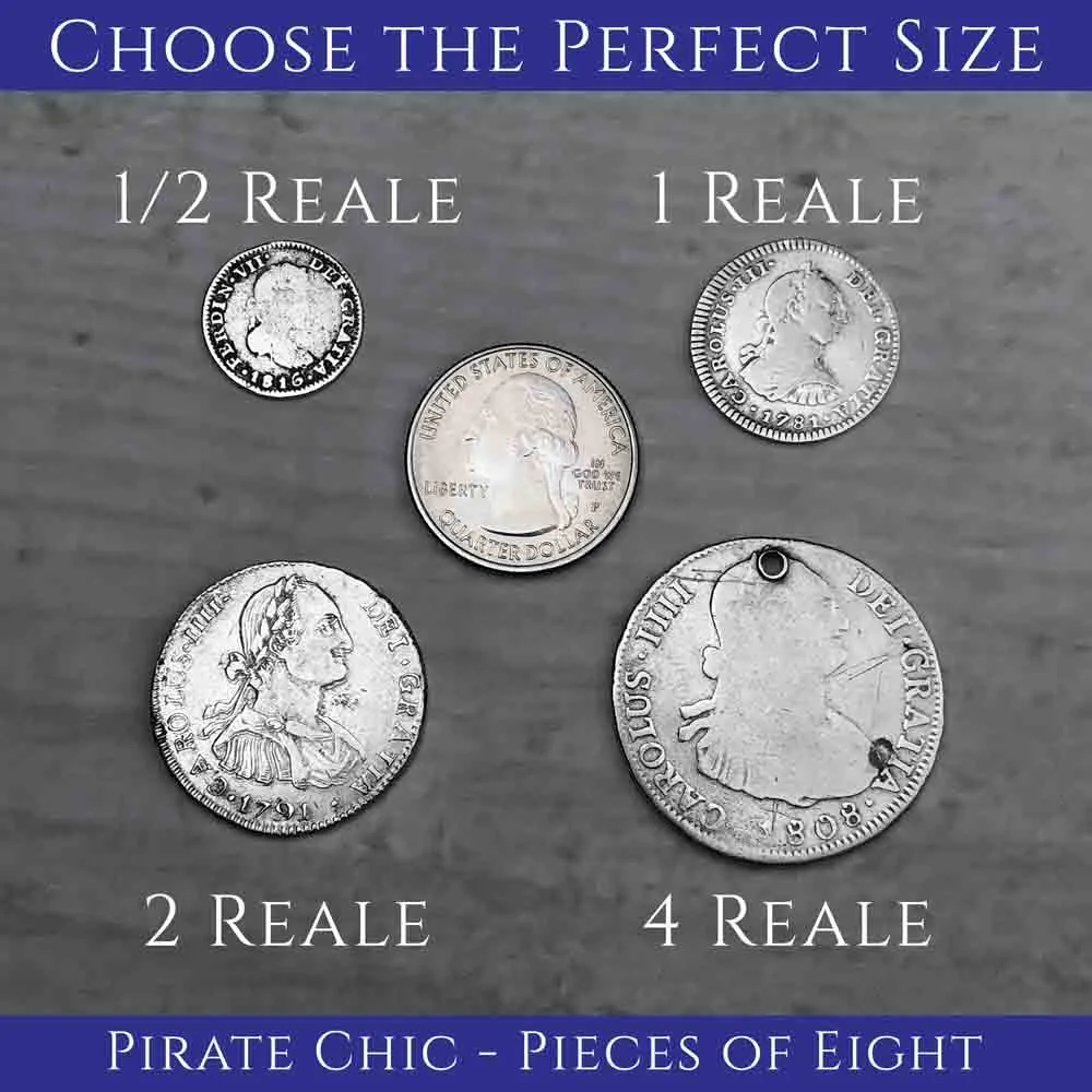 Pirate Chic Silver 1 Reale Spanish Portrait Dollar Dated 1801 - the Legendary "Piece of Eight" Pendant | Artifact #8847