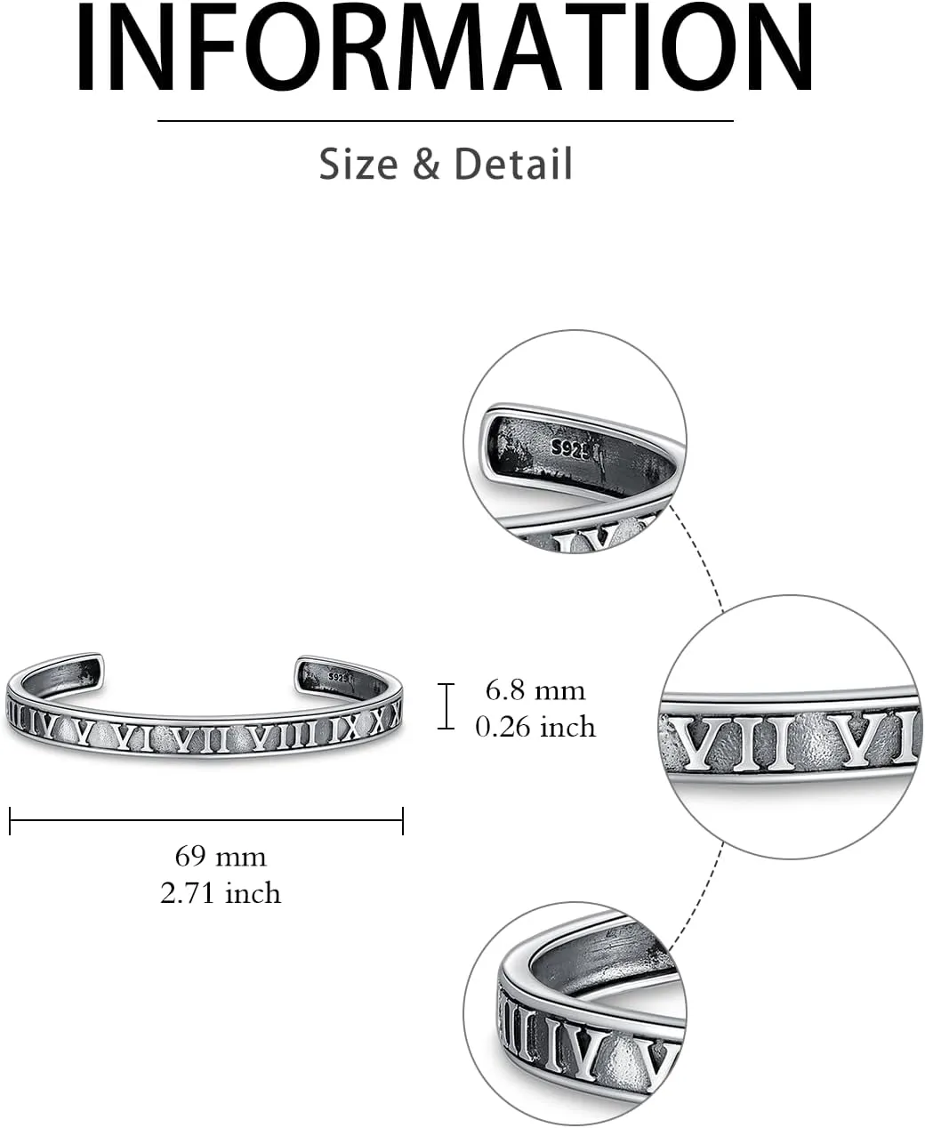 POIUY Inspirational Bracelet for Women Men Sterling Silver Strength Mantra Cuff Bracelet Set Anniversary Birthday Graduations Jewelry Gift for Everyone You Love