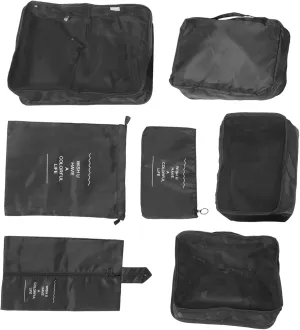 Portable Travel Garment Bags 7pcs Luggage Organizers for Clothing Sealed Storage Bags Underwear Bag Shoe Pouch