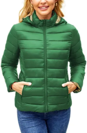 Puffer Jacket Womens Winter Coats with Hood Lightweight Packable Down Jacket Womens Quilted Coat