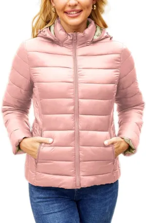 Puffer Jacket Womens Winter Coats with Hood Lightweight Packable Down Jacket Womens Quilted Coat