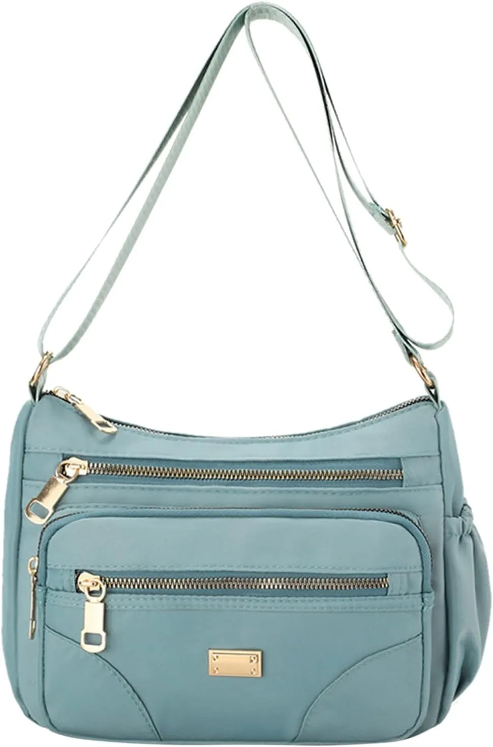 Puffy Crossbody Bags for Women Waterproof Nylon Crossbody Bags for Woman Trendy Carry on Bag for Airplanes Women(Green)
