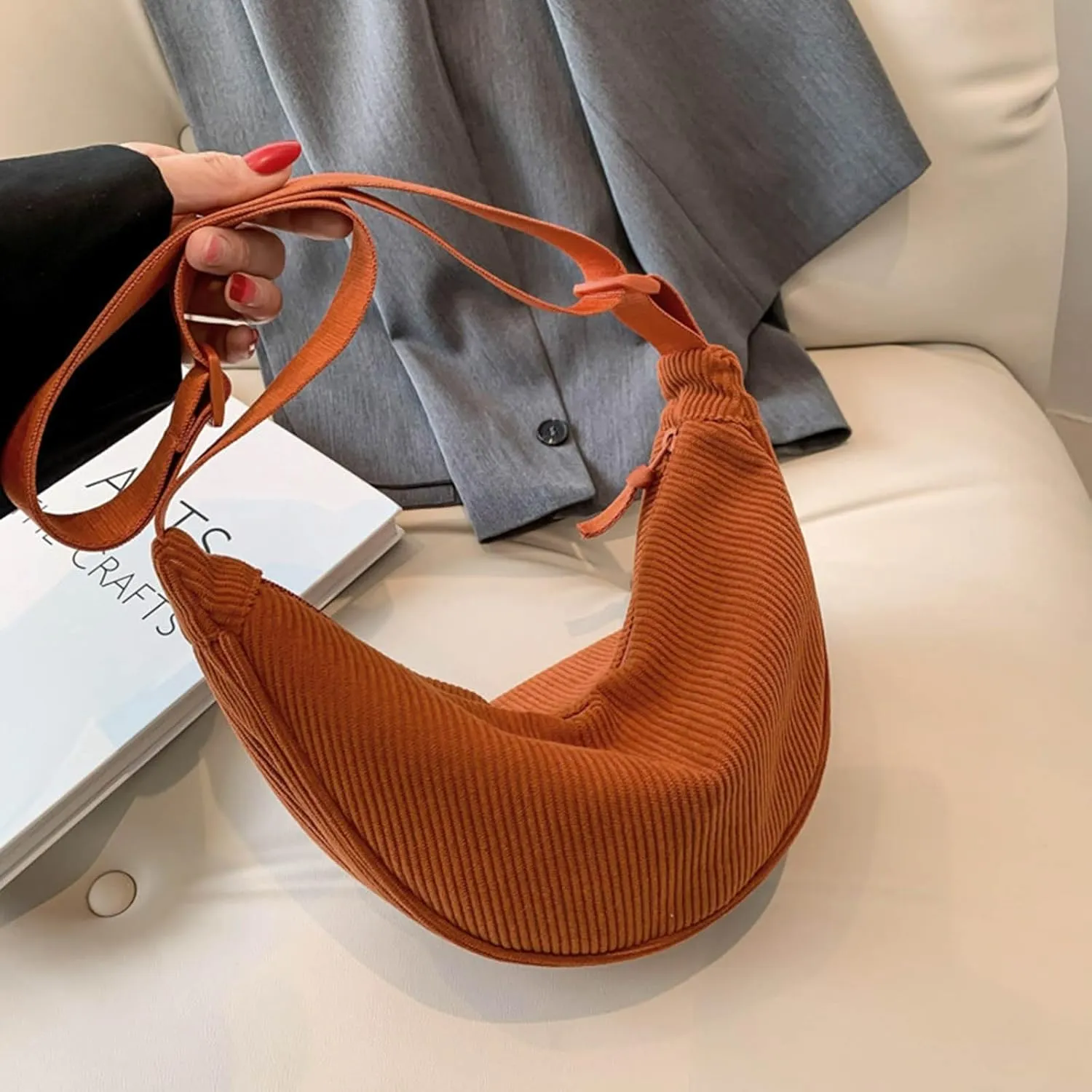 Purses for Women Crossbody Anti Theft Fashion Canvas Hippie Crossbody Bags Carry on Bag for Airplanes Women(Grey)