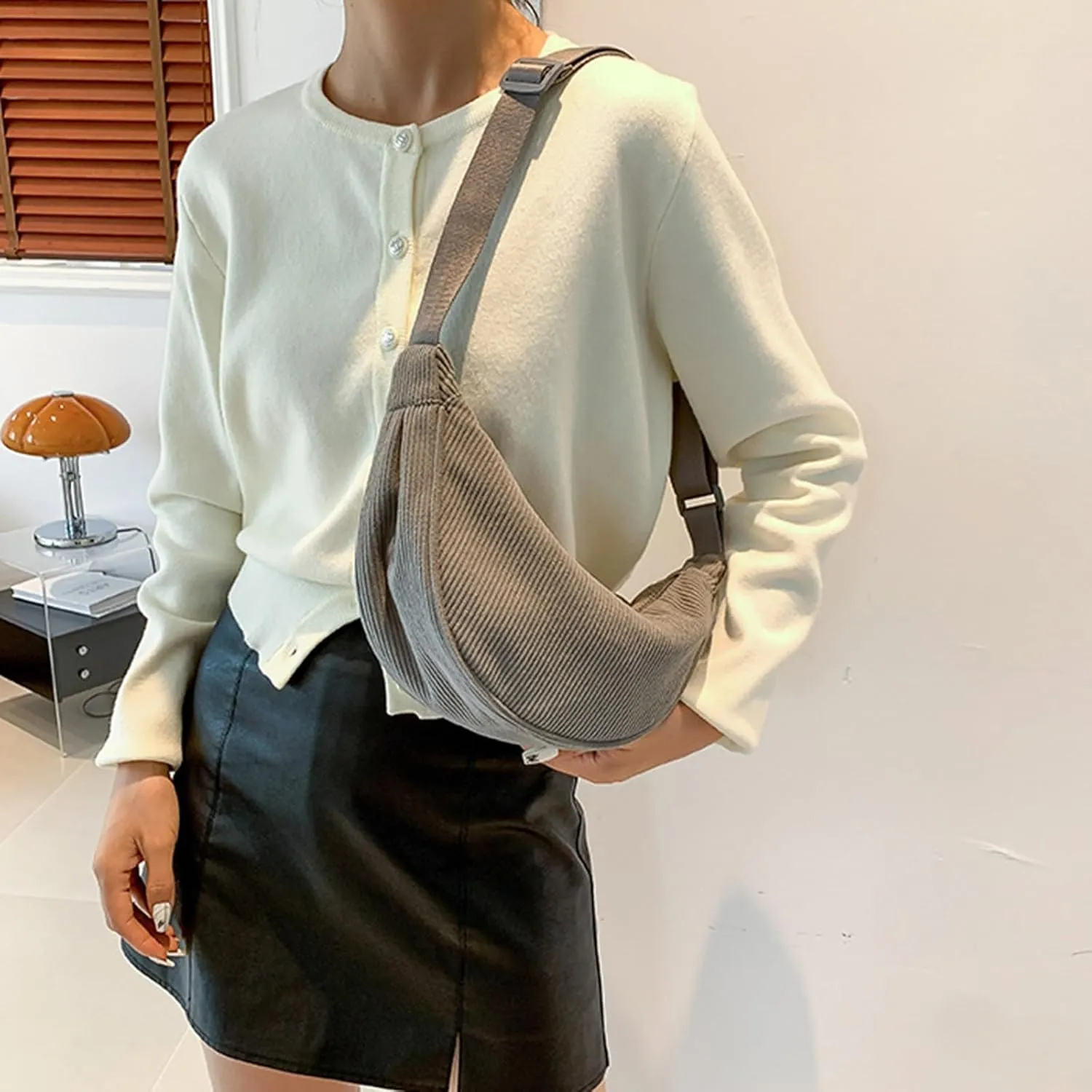 Purses for Women Crossbody Anti Theft Fashion Canvas Hippie Crossbody Bags Carry on Bag for Airplanes Women(Grey)