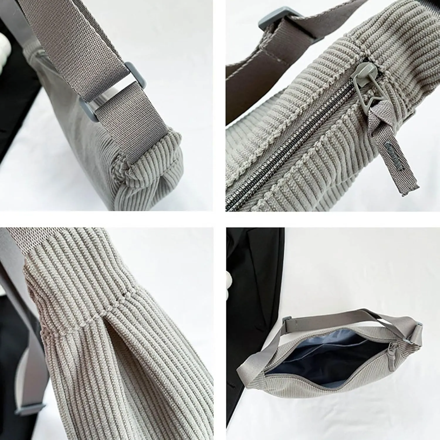 Purses for Women Crossbody Anti Theft Fashion Canvas Hippie Crossbody Bags Carry on Bag for Airplanes Women(Grey)