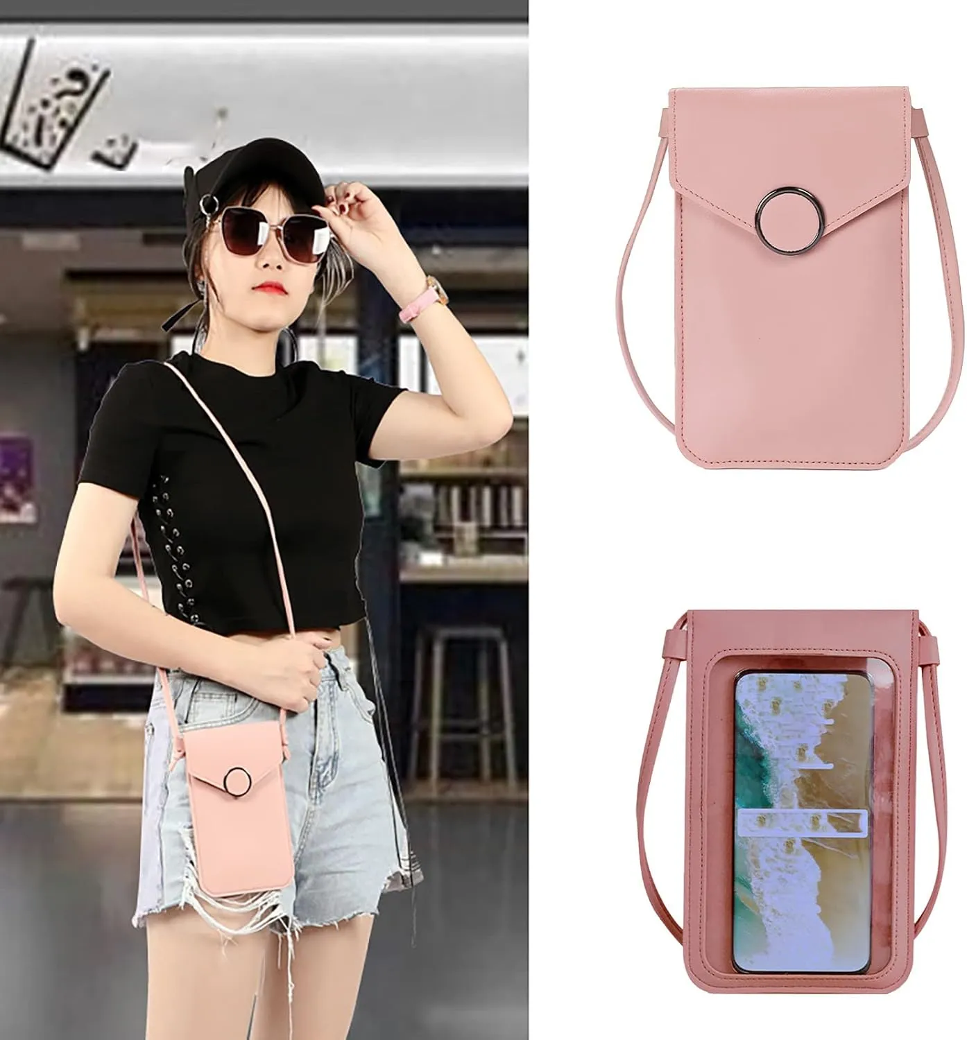 Purses for Women Crossbody Anti Theft Retro Studded Crossbody Bags Small Shoulder Purses Transparent Bag(F)
