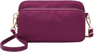 Quilted Crossbody Bags for Women Fashion Cotton Canvas Handbags Tote Purses Carry Options for Work and Daily Use(Purple)