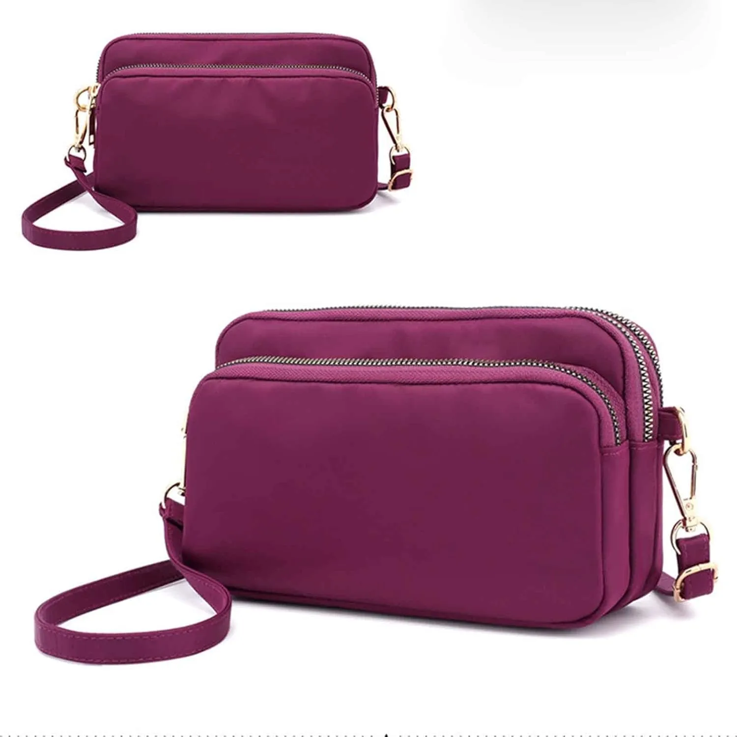 Quilted Crossbody Bags for Women Fashion Cotton Canvas Handbags Tote Purses Carry Options for Work and Daily Use(Purple)
