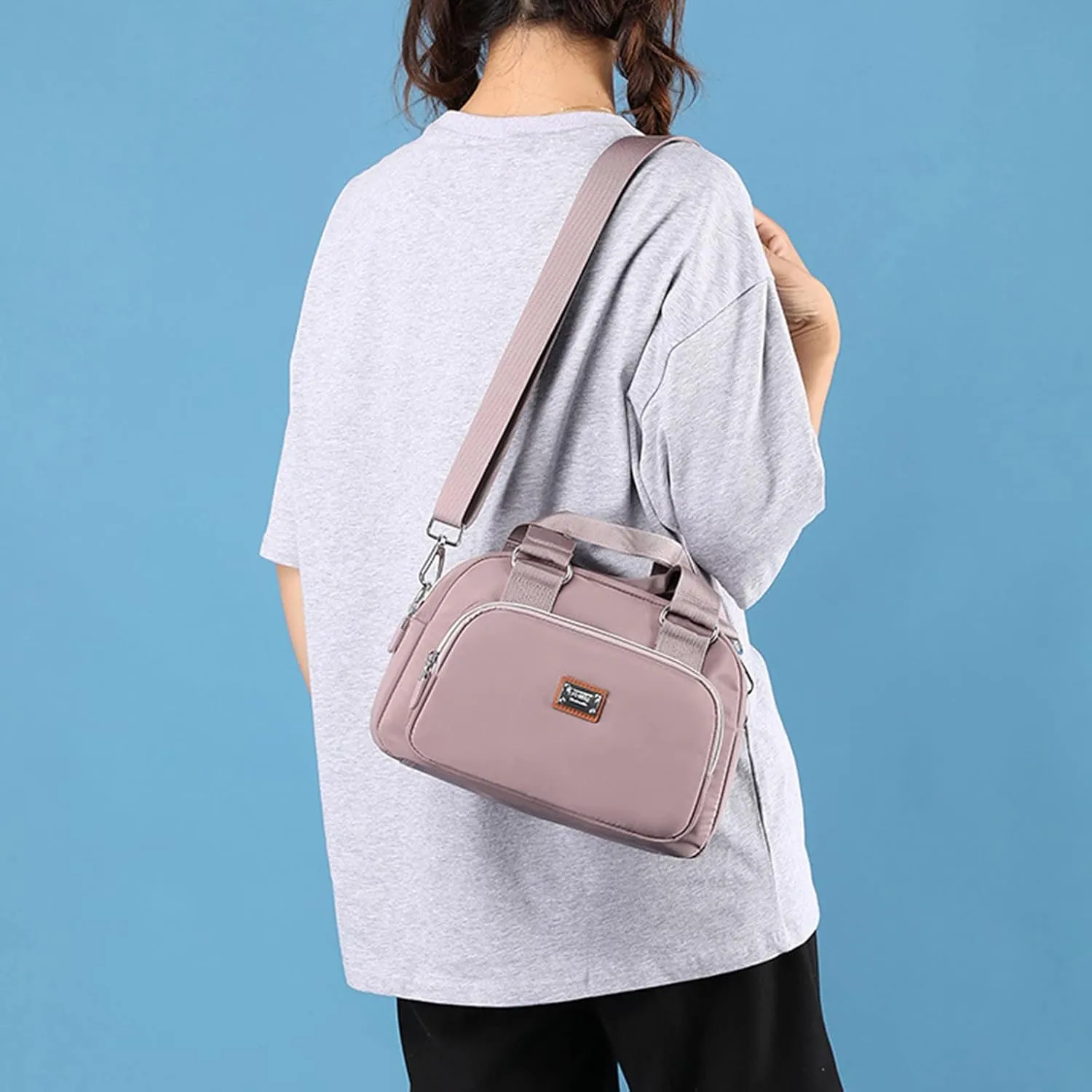 Quilted Crossbody Purses for Women Women's Crescent Shoulder Bags with Adjustable Strap Travel Bag with Zipper(A)
