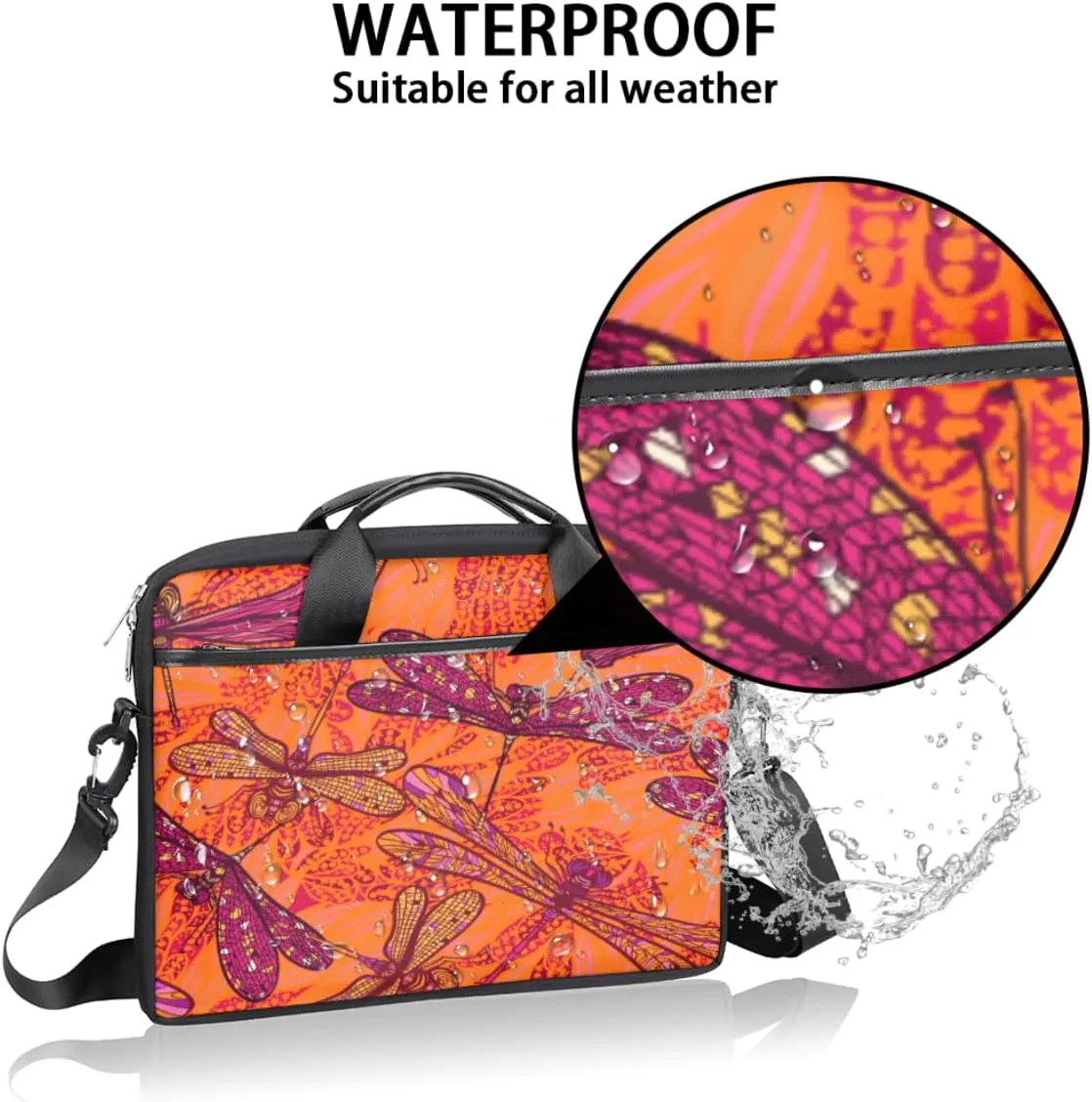 Retro Animal Paw Prints Laptop Shoulder Messenger Bag Waterproof Laptop Briefcase with Handle and Padded Strap Case Sleeve