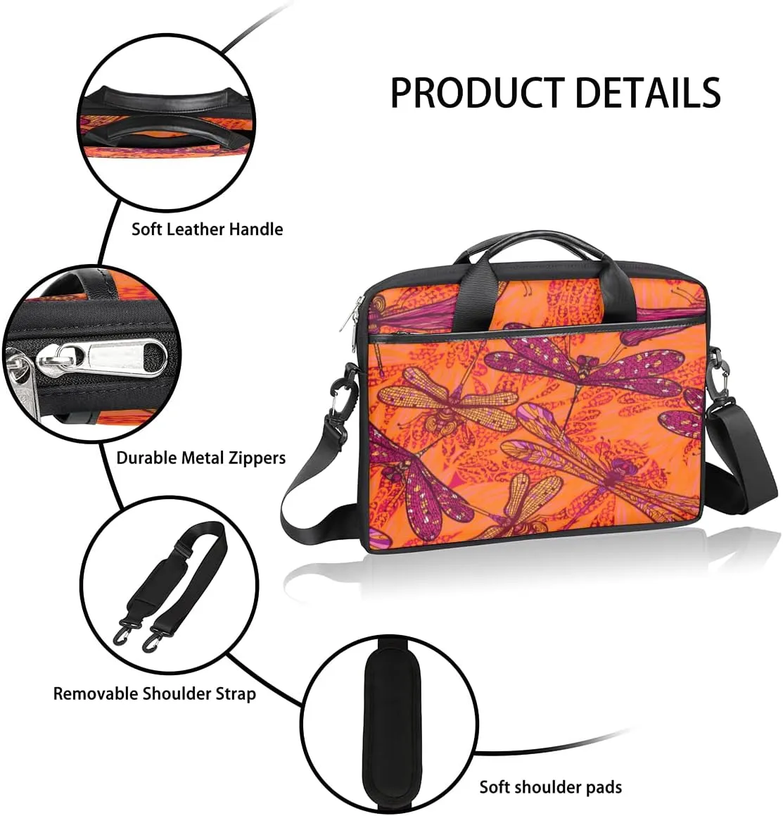 Retro Animal Paw Prints Laptop Shoulder Messenger Bag Waterproof Laptop Briefcase with Handle and Padded Strap Case Sleeve