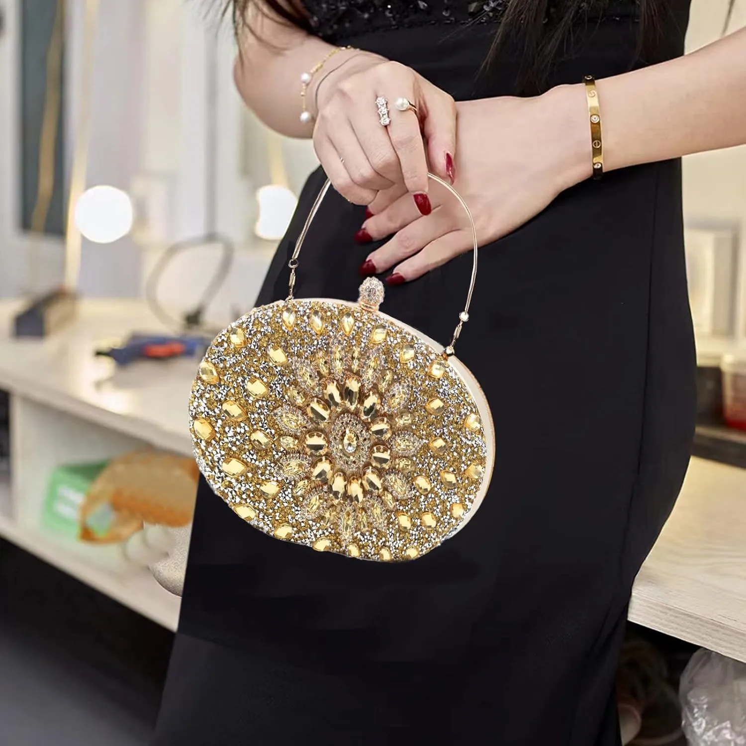 Rhinestone Evening Clutch Purses for Women Wedding Clutch Party Purse Bridal Diamonds Prom Cocktail Handbags