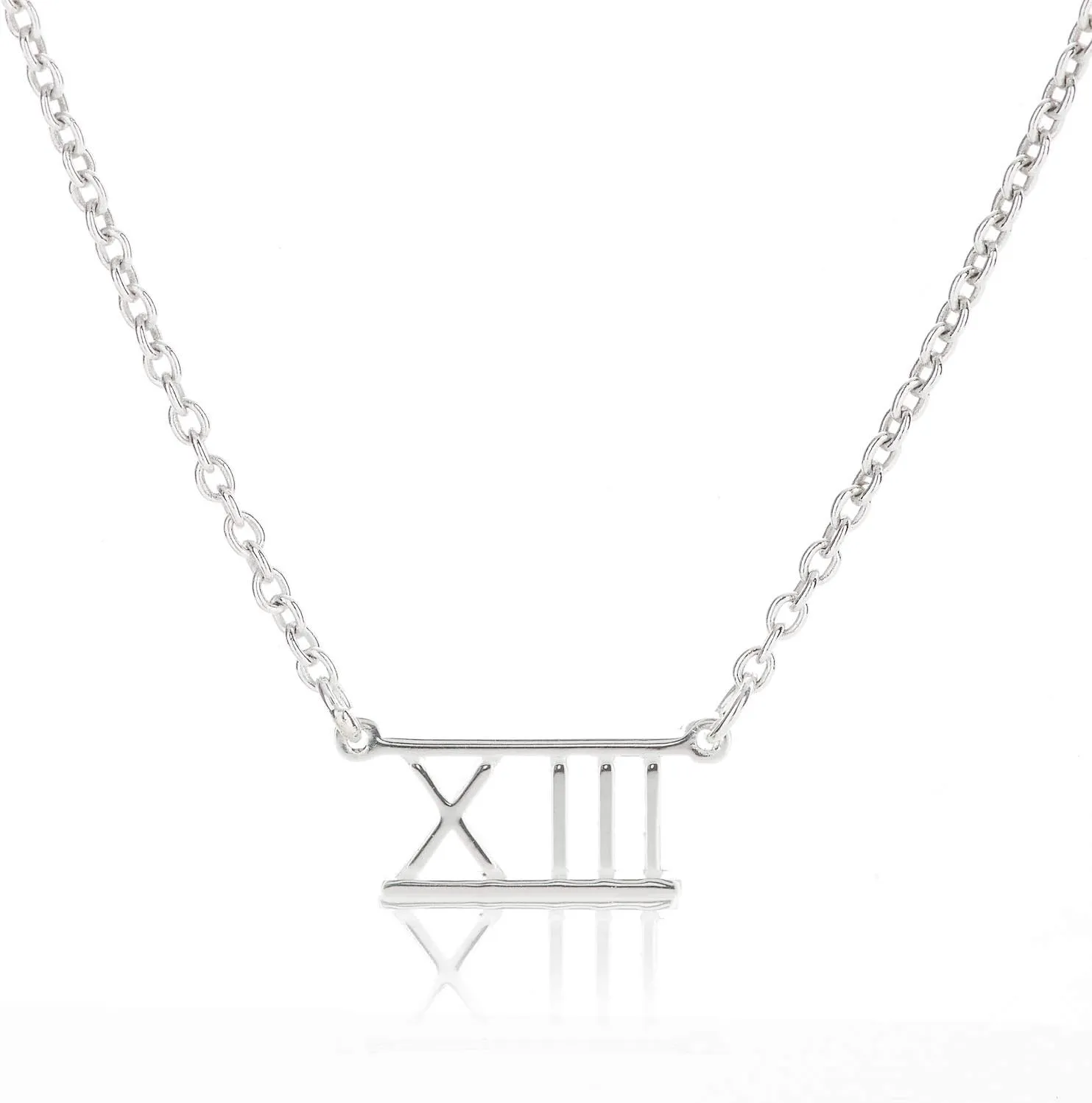 Roman Numeral Birthday Number Bar Necklace
