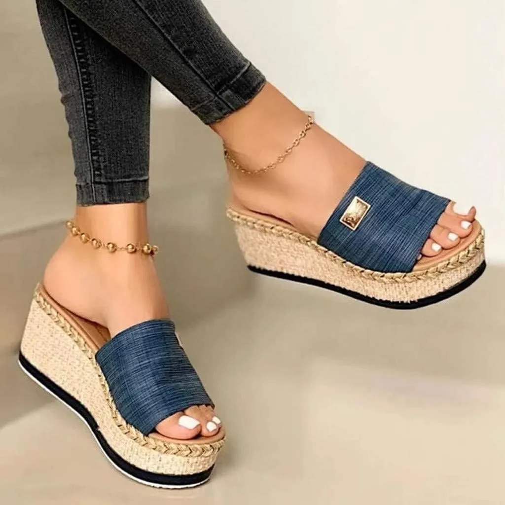 Sandals For Women 2025 Slip On Espadrille Sandals Thick Sole Platform Wedges Heels Outdoor Indoor Pumps Shoes