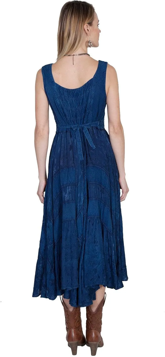 Scully Ash Grey Full Length Lace-Up Front Womens Sleeveless Dress HC118