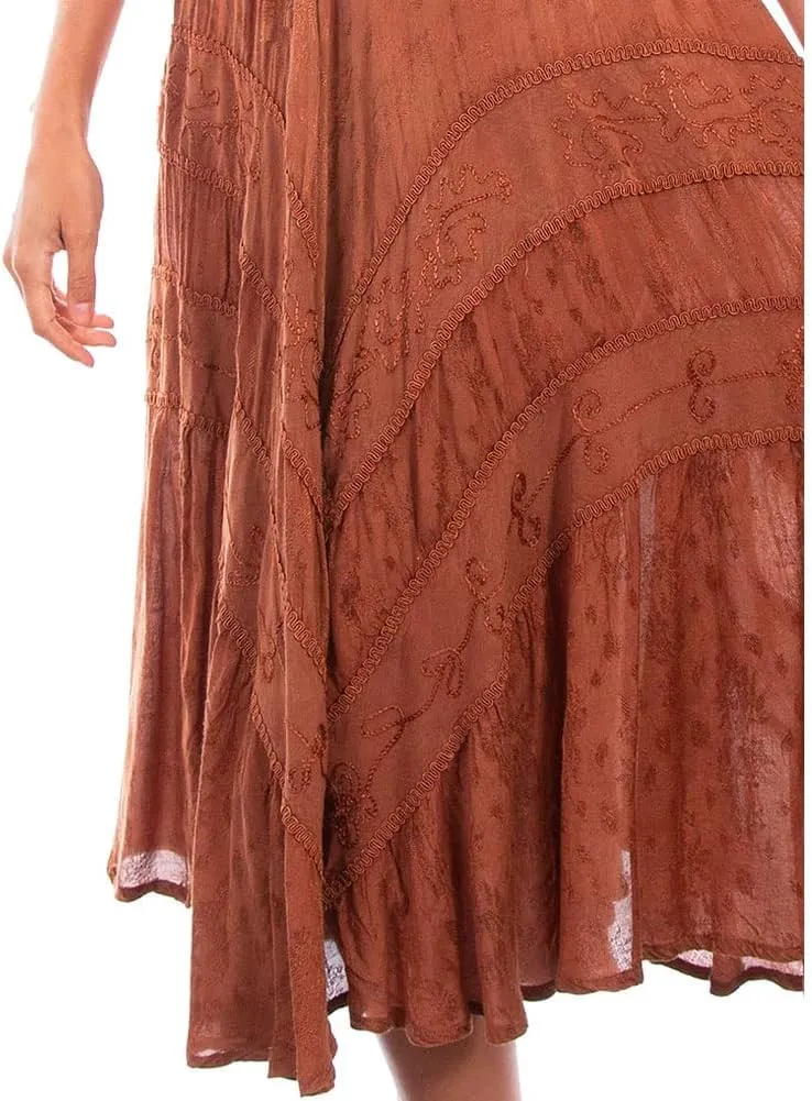 Scully Ash Grey Full Length Lace-Up Front Womens Sleeveless Dress HC118