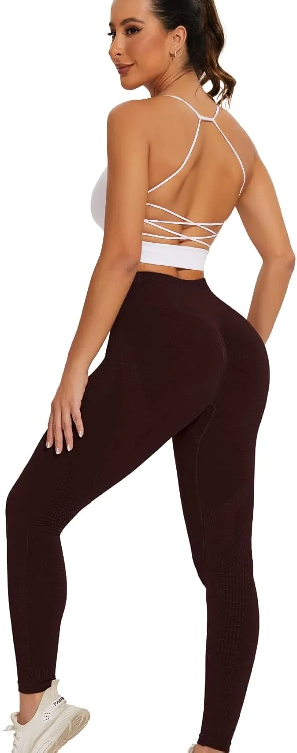 SEASUM Scrunch Butt Lifting Leggings for Women Seamless Workout High Waisted Tummy Control Gym Yoga Pants