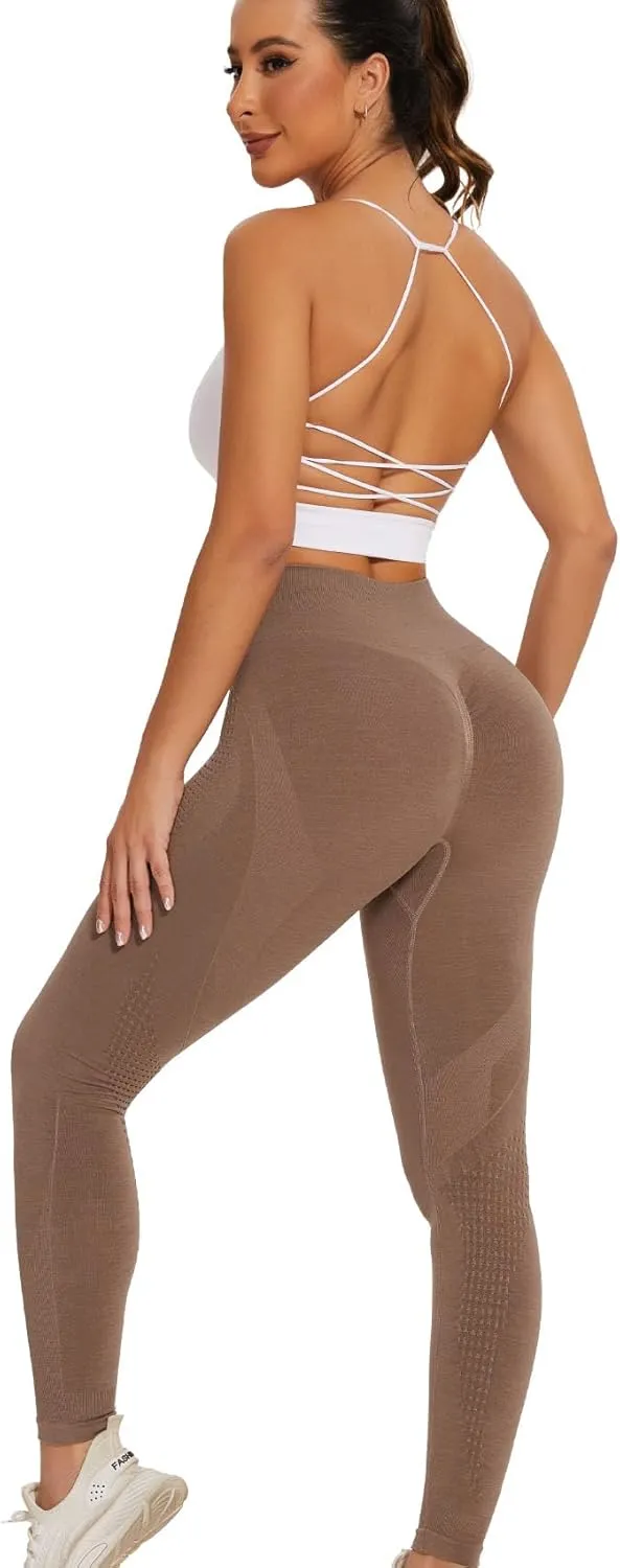 SEASUM Scrunch Butt Lifting Leggings for Women Seamless Workout High Waisted Tummy Control Gym Yoga Pants