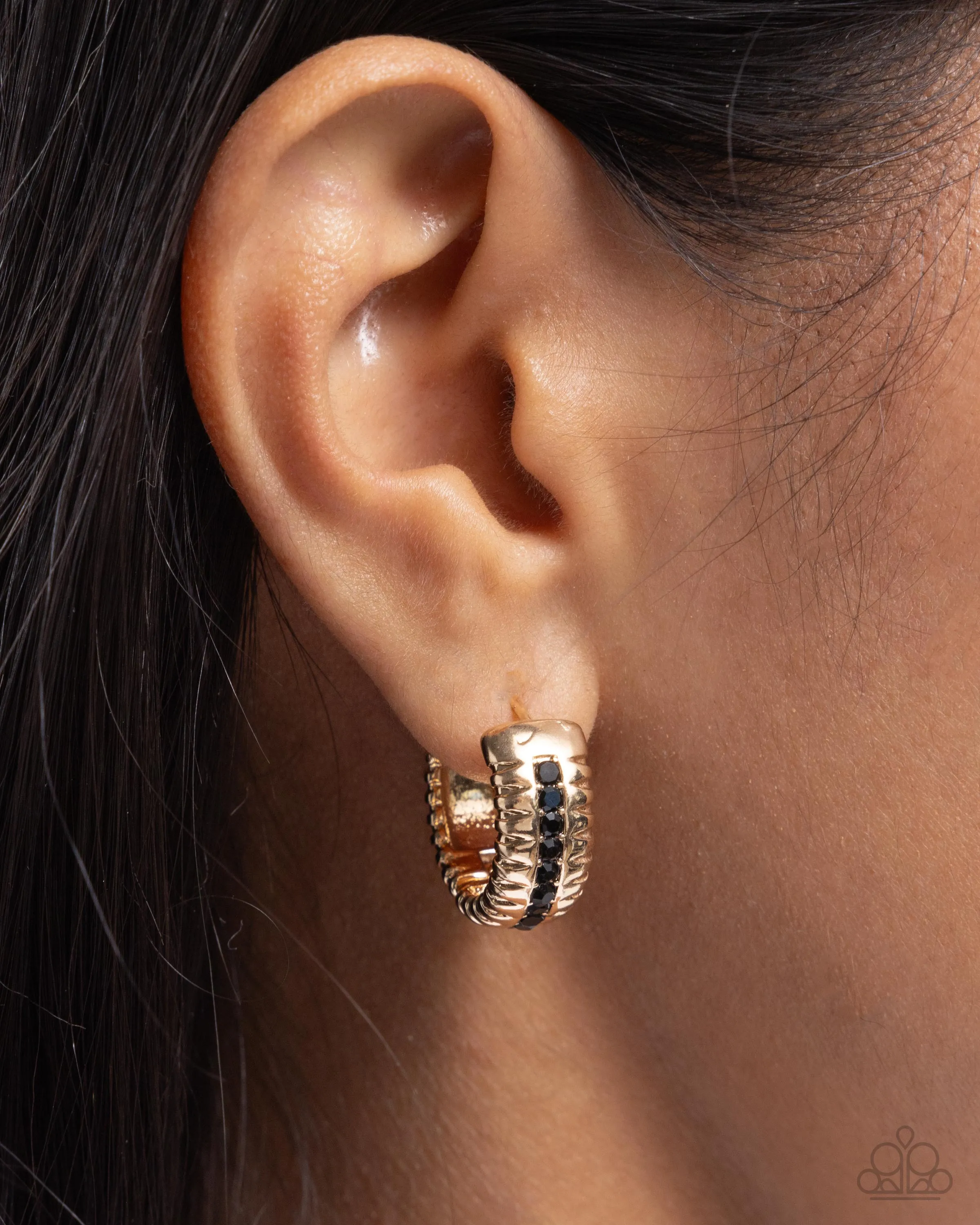 Serrated Shimmer - Gold Earrings