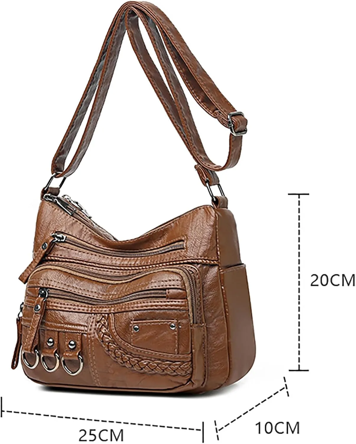 Shoulder Bags for Women Women's Crescent Shoulder Bags with Adjustable Strap Carry on Bag for Airplanes Women(Red)