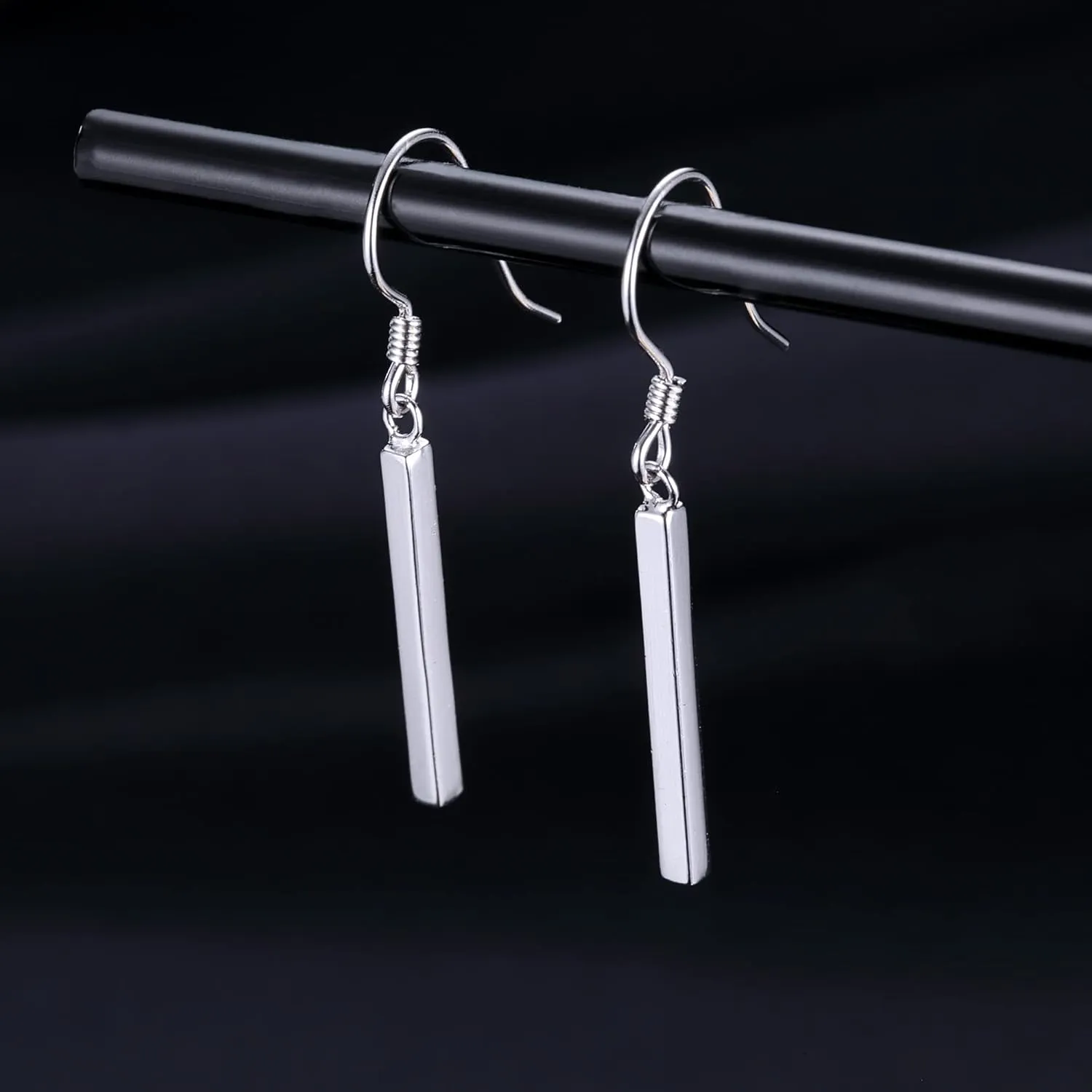 SLUYNZ Solid 925 Sterling Silver Minimalist 2CM/3CM Bar Drop Earrings for Women Teens Vertical Bar Dangle Earrings