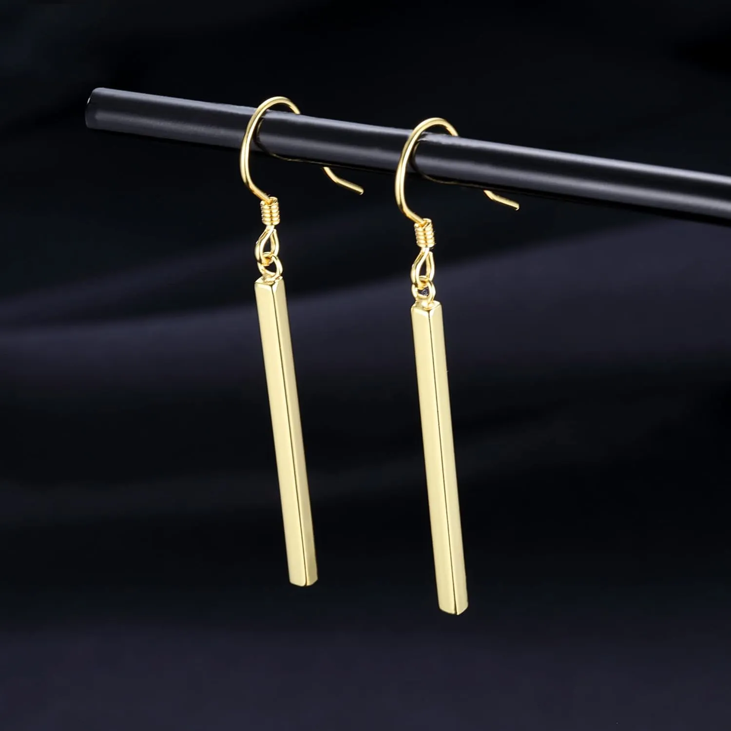 SLUYNZ Solid 925 Sterling Silver Minimalist 2CM/3CM Bar Drop Earrings for Women Teens Vertical Bar Dangle Earrings