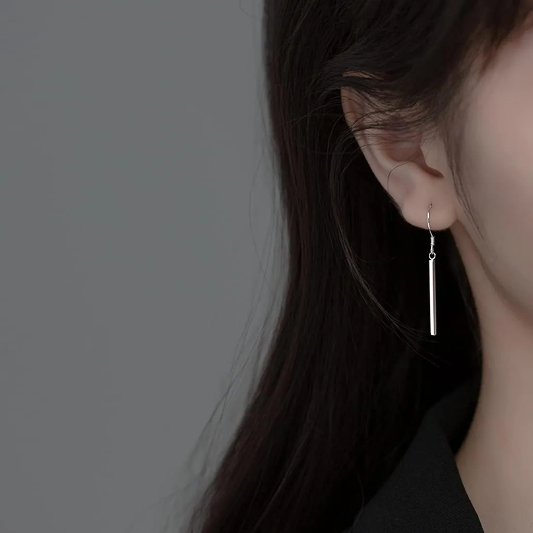 SLUYNZ Solid 925 Sterling Silver Minimalist 2CM/3CM Bar Drop Earrings for Women Teens Vertical Bar Dangle Earrings