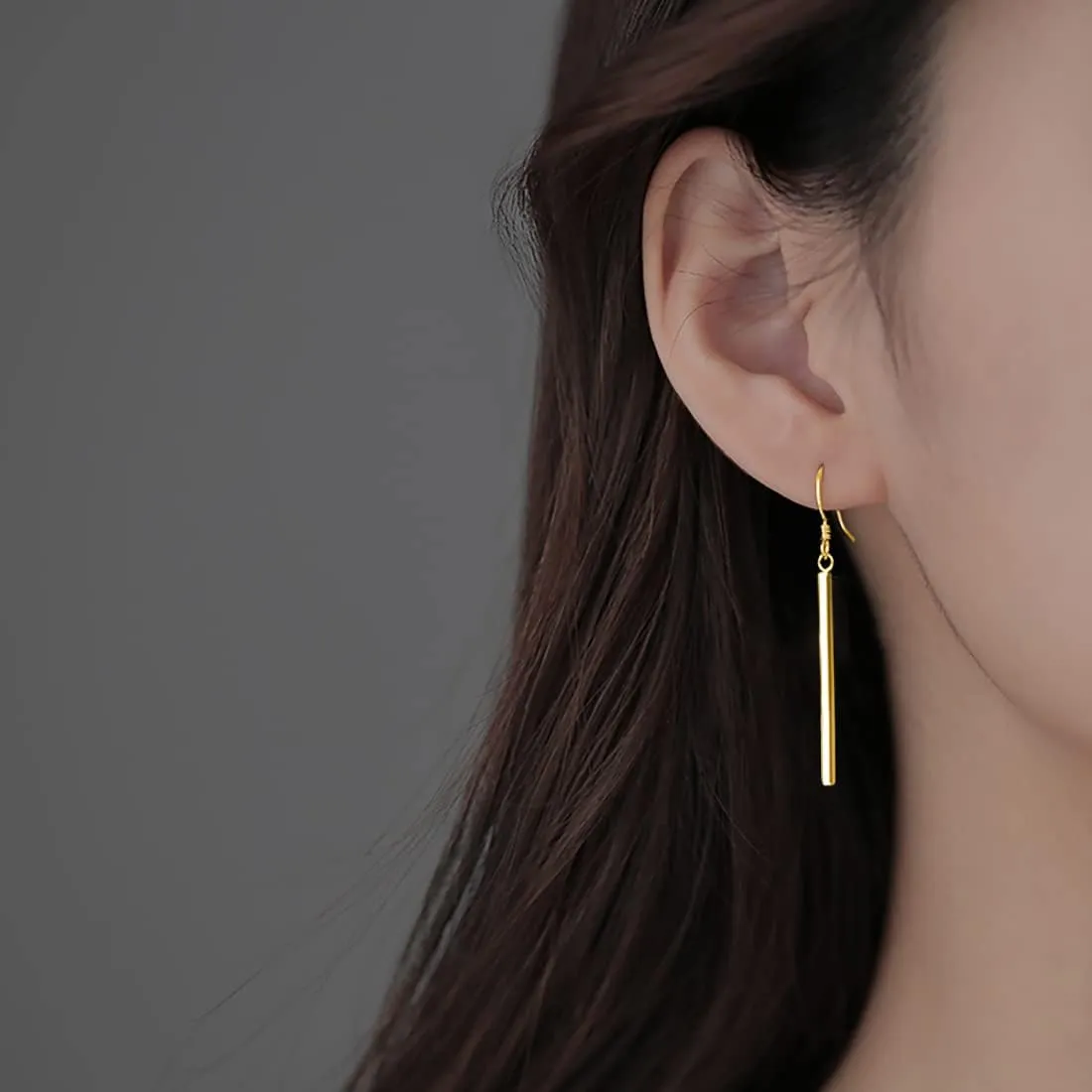 SLUYNZ Solid 925 Sterling Silver Minimalist 2CM/3CM Bar Drop Earrings for Women Teens Vertical Bar Dangle Earrings