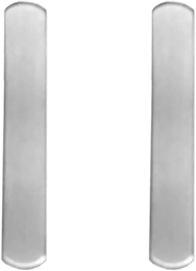 Small Silver Bar Stud Earrings Brushed Stainless Steel