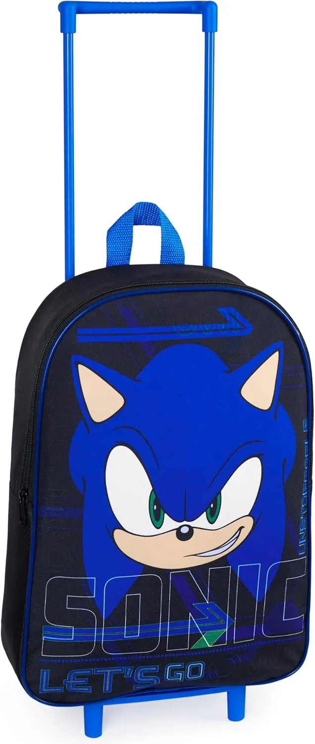 Sonic The Hedgehog Kids Suitcase, Foldable Trolley Bag 15.35 x 10.63 x 3.94