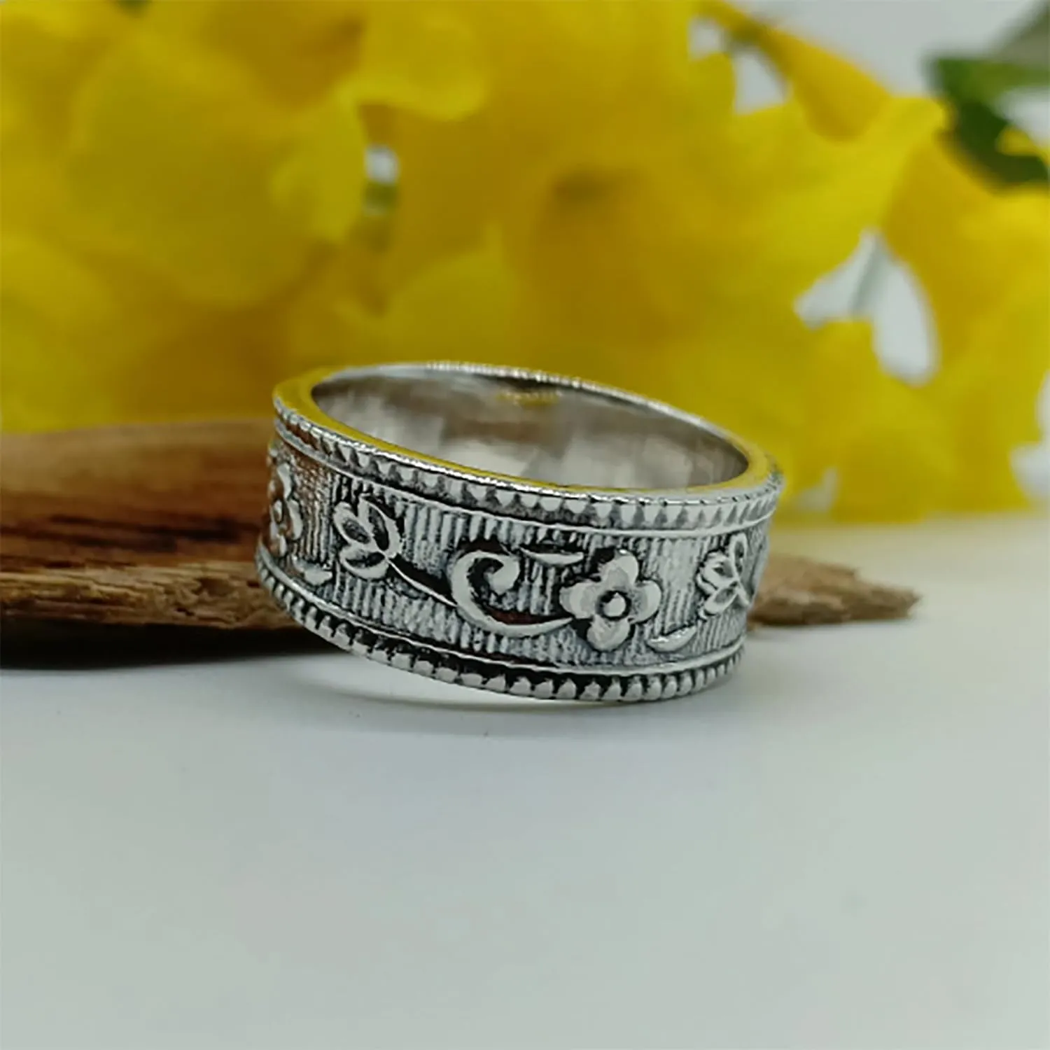Sterling Silver 925 Solid Couples Design Comfort Fit Wedding Band Promise Ring 925 Sterling Silver Statement Ring, Engagement Ring, 100% Handmade, Native American Style KOHI Ring, STG016 (11)