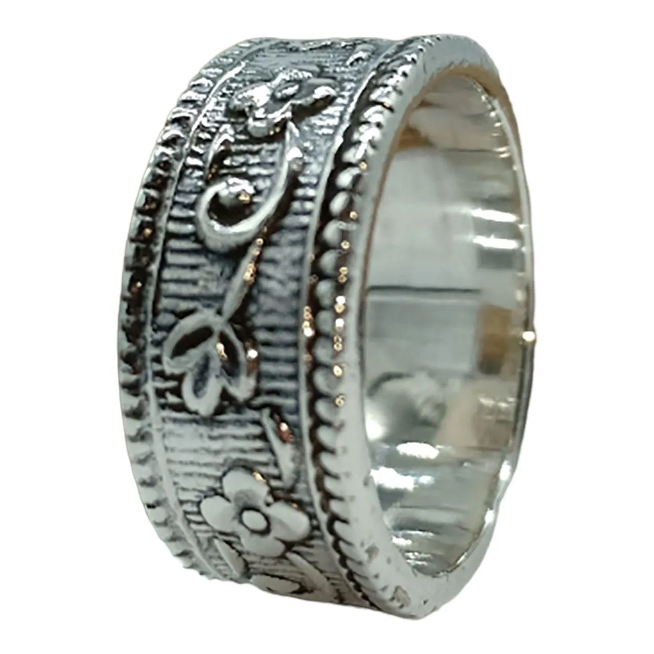 Sterling Silver 925 Solid Couples Design Comfort Fit Wedding Band Promise Ring 925 Sterling Silver Statement Ring, Engagement Ring, 100% Handmade, Native American Style KOHI Ring, STG016 (11)