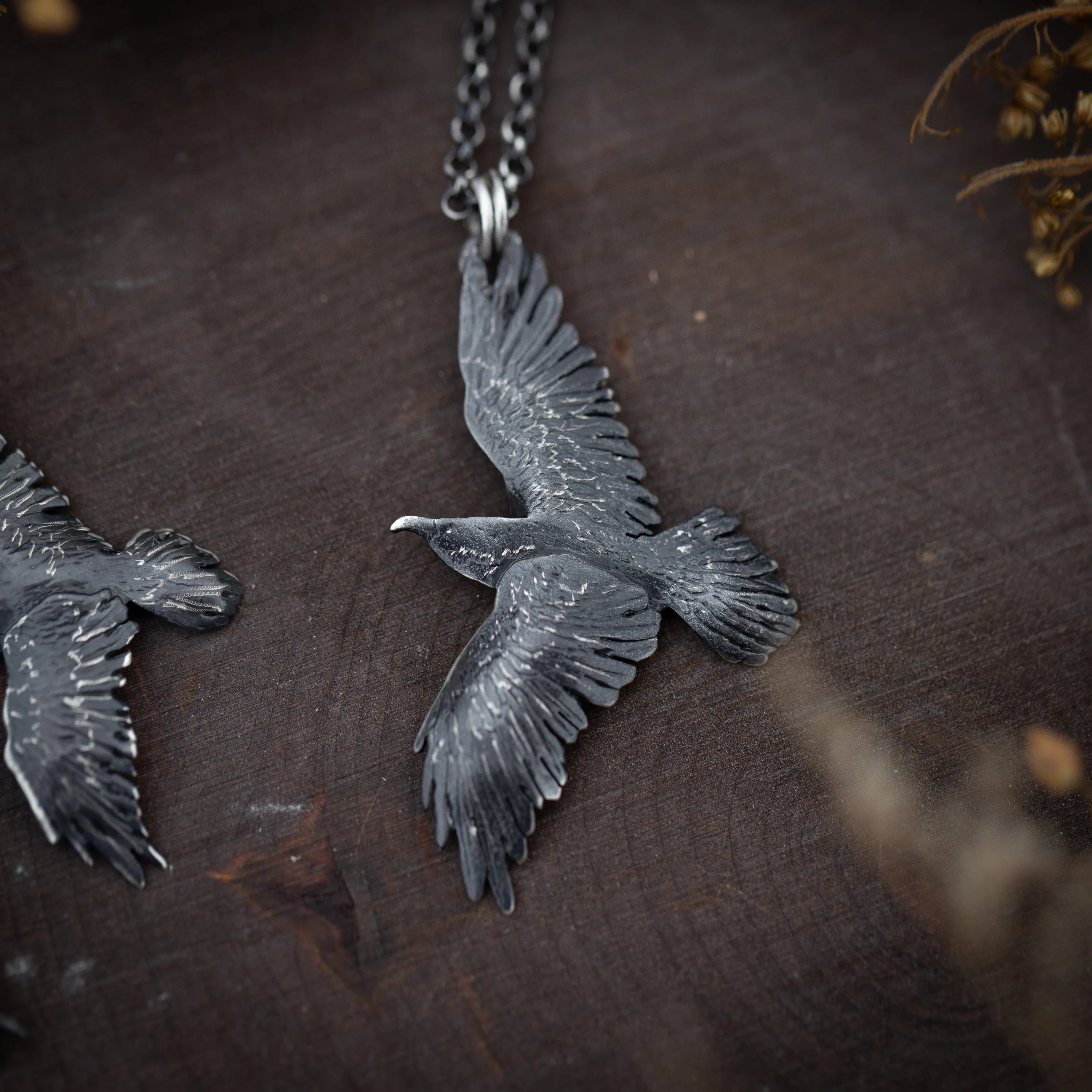 Sterling Silver Raven Necklaces