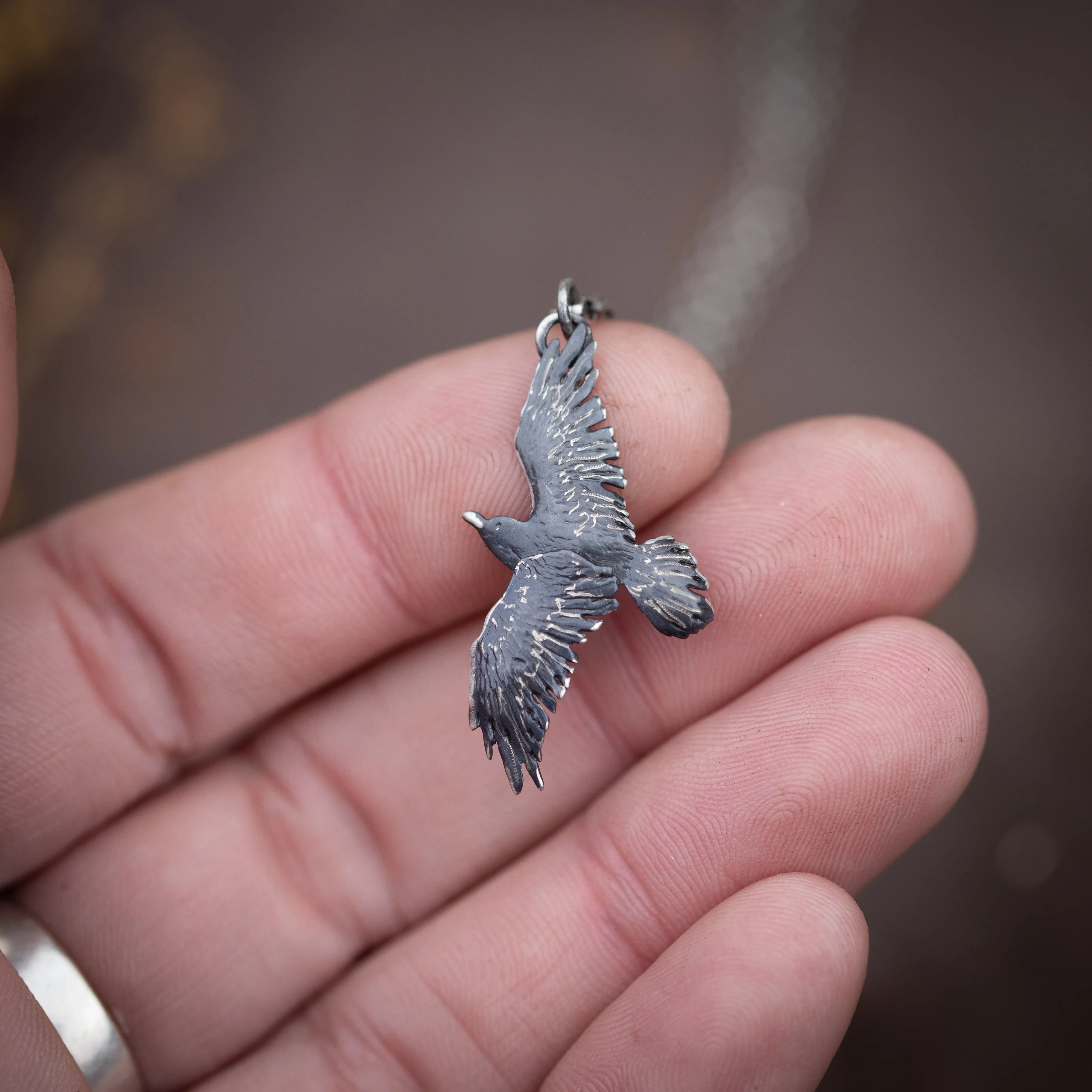 Sterling Silver Raven Necklaces