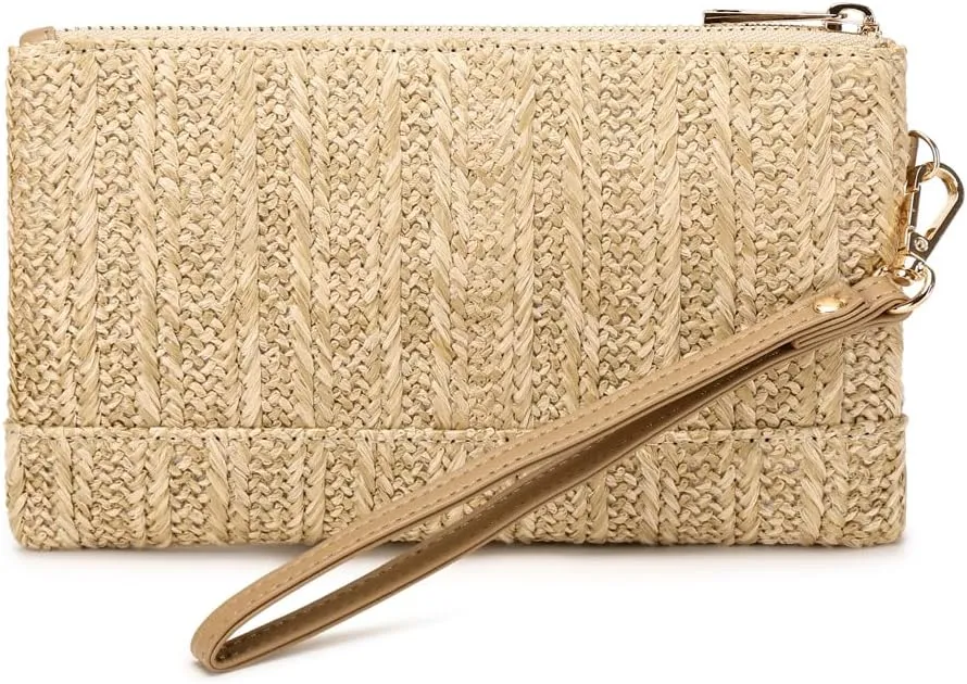 Straw Clutch Purse for Beach Summer Vacation Bag Woven Handbag for Women