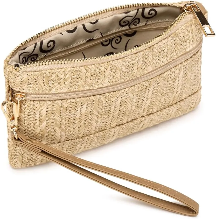 Straw Clutch Purse for Beach Summer Vacation Bag Woven Handbag for Women