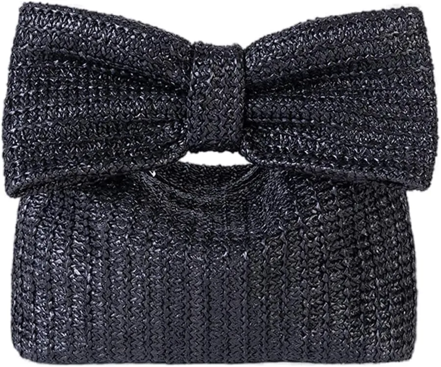 Straw Clutch Purses for Women Summer Bow Purse Handbags Beach Bag for Party Wedding Vacation