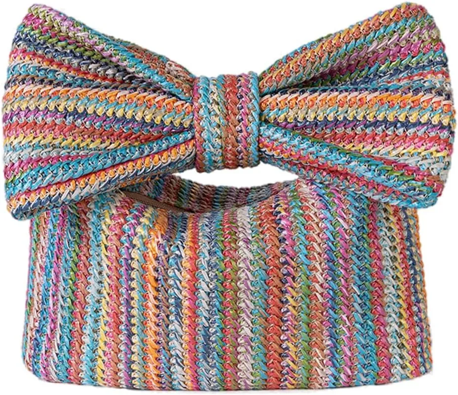 Straw Clutch Purses for Women Summer Bow Purse Handbags Beach Bag for Party Wedding Vacation
