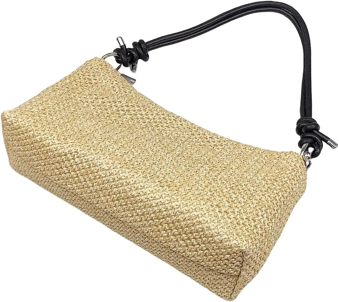Straw Hobo Handbags for Women Fashion Woven Straw Shoulder Bag for Beach Holiday