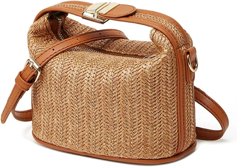 Straw Purse for Women Summer Purses Small Beach Crossbody Bag Vacation Woven Top Handle Satchel Handbag 2025
