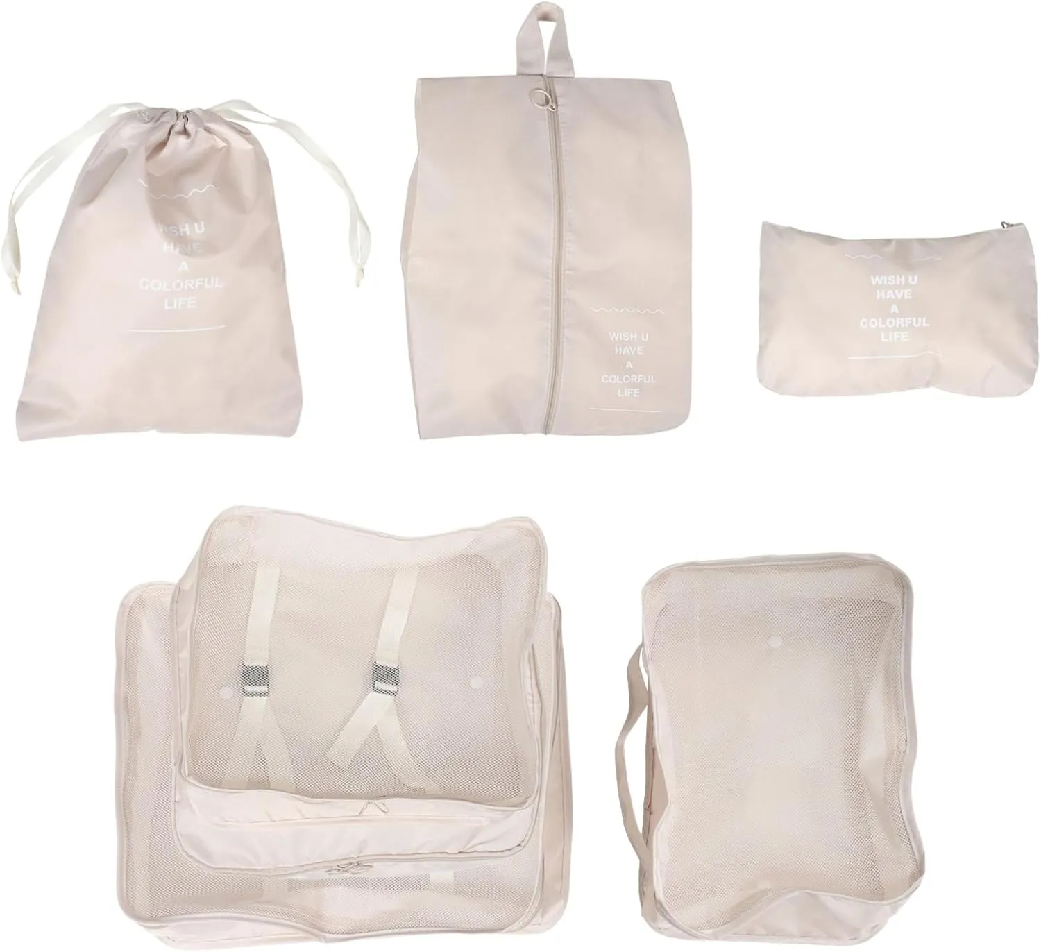 Streamlined Packing: 7pcs Travel Luggage Organizer Set Waterproof Compression Bags for Efficient Packing