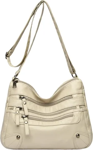 Summer Purses for Women 2025 Crossbody Retro Studded Crossbody Bags Small Shoulder Purses Travel Bag with Zipper(Beige)