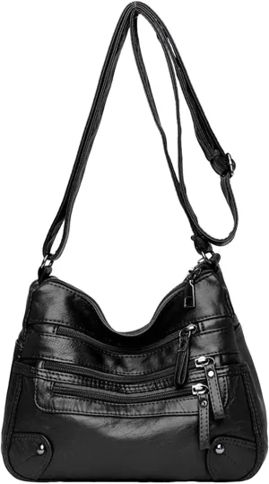Summer Purses for Women 2025 Crossbody Retro Studded Crossbody Bags Small Shoulder Purses Travel Bag with Zipper(Black)