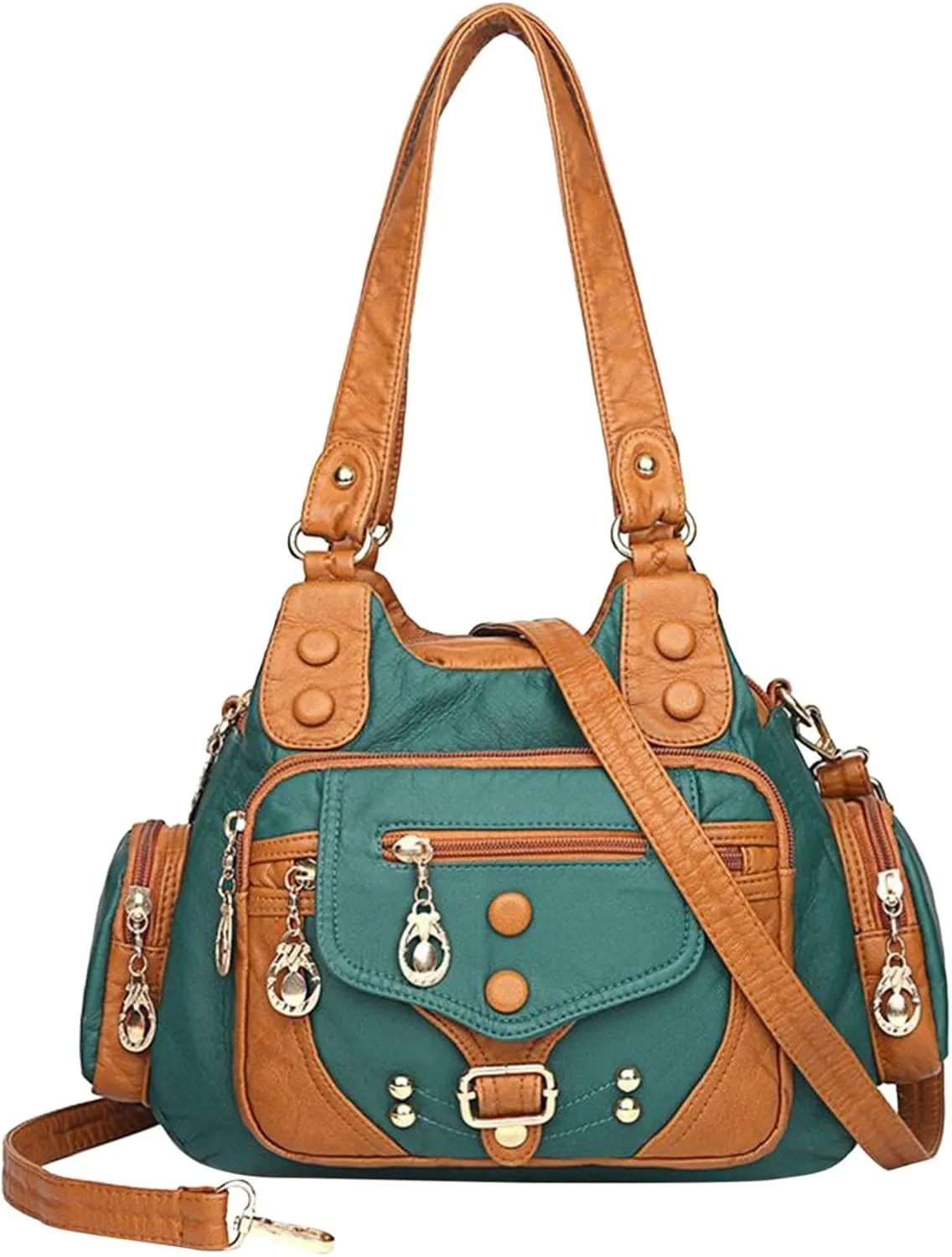 Summer Purses for Women 2025 Crossbody Retro Studded Crossbody Bags Small Shoulder Purses Womens Shoulder Purse(Green)