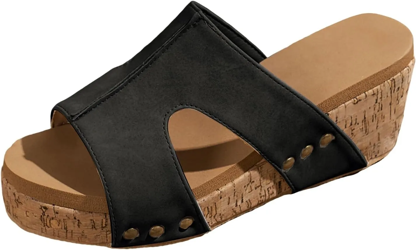 Summer Sandals for Women 2025 Platform Wedge Sandal Dressy Women's Open Toe Buckle Ankle Strap Wedges Slippers Ladies Comfortable Low Heel Wedding Party Dress Shoes