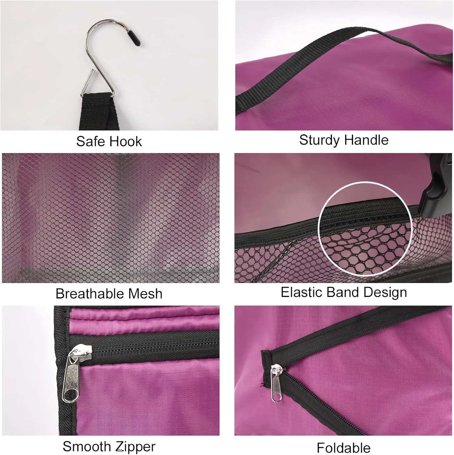 TABITORA Travel Portable Hanging Shelves Closet Organizer Packing Luggage Storage with Multifunctional and Foldable Invisible Compartment,Lightweight, for Suitcase, RV,ClosetPurple,XXL